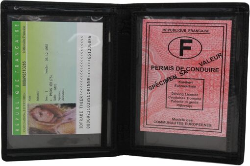 Frédéric Johns® - Porte Papier Voiture en Croute de Cuir - Format 4 Volets - étui Carte Grise, permis, Carte d'identité, – Image 38