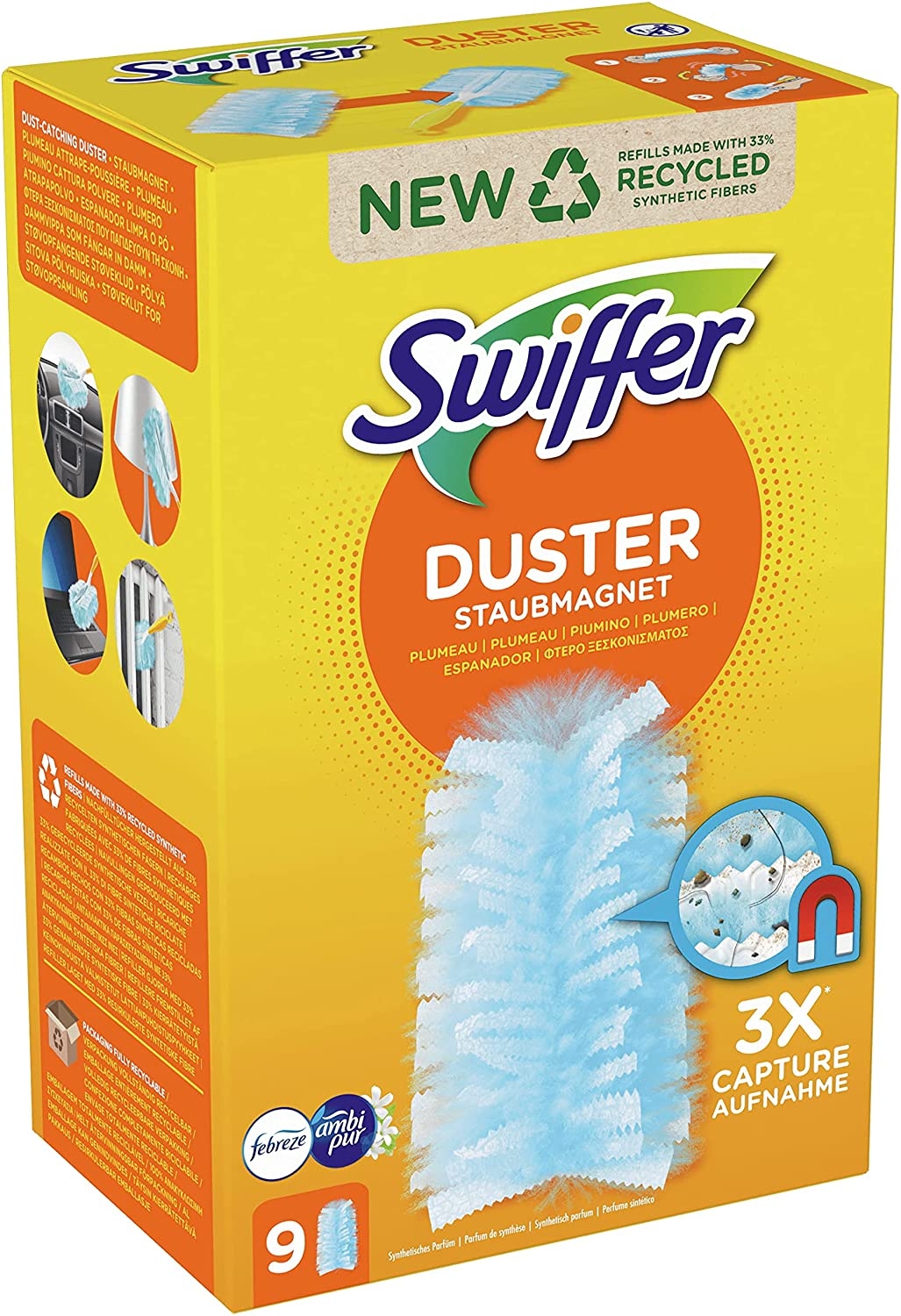 Swiffer Duster Recharges, 10 Recharges Plumeau, Recharges Dépoussiérante, Parfum Febreze, Plumeau Attrape-Poussière – Image 47