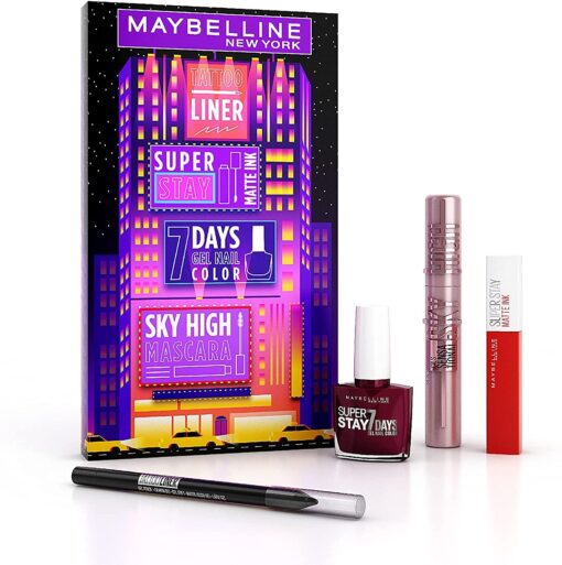 Maybelline New York - Coffret Cadeau Femme Saint-Valentin Building : Mascara Sky High, Tattoo Liner, Superstay Matte Ink, Vernis – Image 6