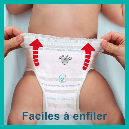 Pampers Couches-Culottes Premium Protection Pants Taille 4 (9-15kg) notre N°1 pour la protection des peaux sensibles, Faciles – Image 4