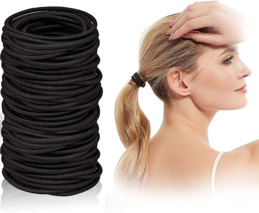 Vincerlo Elastique Cheveux – Lot de 100 Pièces Résistants en Nylon et Caoutchouc 2mm Attaches Cheveux pour Femmes Hommes et