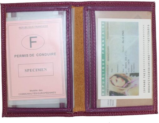 Frédéric Johns® - Porte Papier Voiture en Croute de Cuir - Format 4 Volets - étui Carte Grise, permis, Carte d'identité, – Image 16