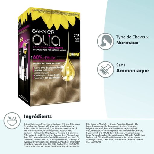 Garnier Olia Coloration Permanente sans Ammoniaque 1.10 Noir Saphir – Image 130