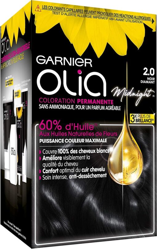 Garnier Olia Coloration Permanente sans Ammoniaque 1.10 Noir Saphir – Image 16