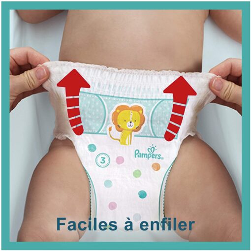 Pampers Couches-Culottes Baby-Dry Pants Taille 3 (6-11kg) Maintien 360° pour Éviter les Fuites, Faciles à Changer, 180 – Image 12