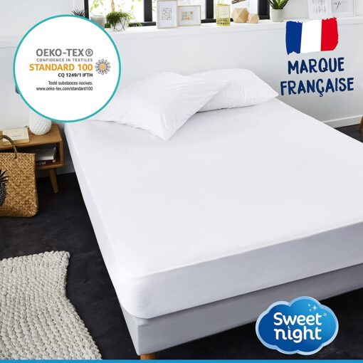 Sweetnight - Protège matelas 90x190/200 cm | Alèse Imperméable et Micro Respirante | Souple et Silencieux | Lavable à 90°C – Image 6