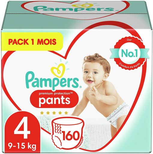 Pampers Couches-Culottes Premium Protection Pants Taille 4 (9-15kg) notre N°1 pour la protection des peaux sensibles, Faciles – Image 11