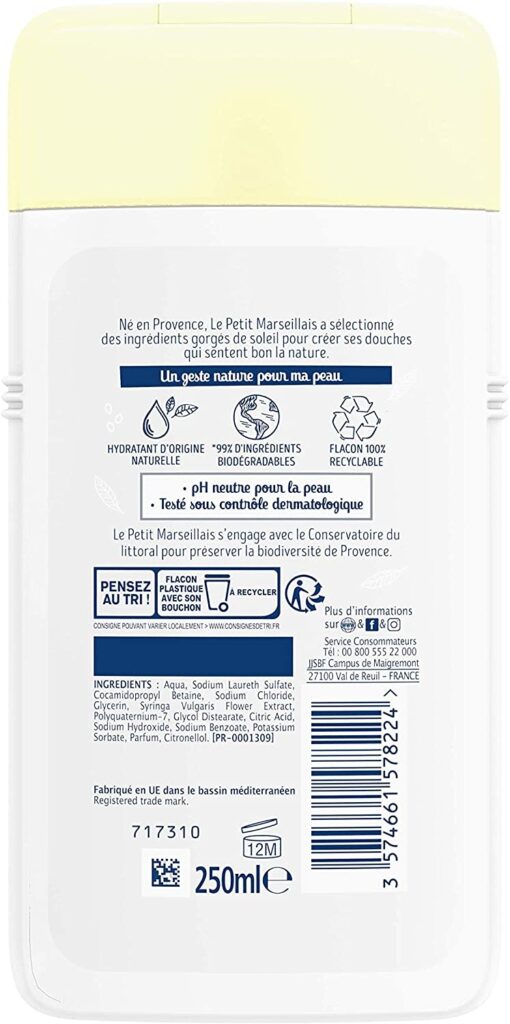 Le Petit Marseillais Douche & Bain Crème Extra Doux, Fleur d’Oranger Bio, 250ml – Image 6