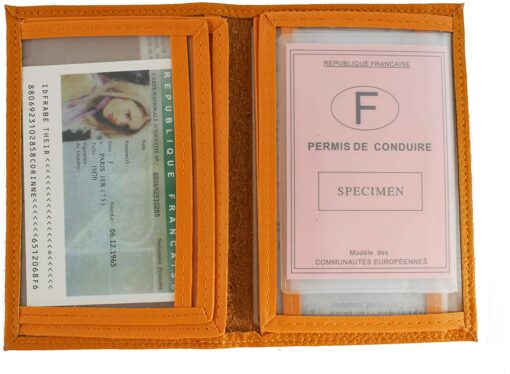 Frédéric Johns® - Porte Papier Voiture en Croute de Cuir - Format 4 Volets - étui Carte Grise, permis, Carte d'identité, – Image 23