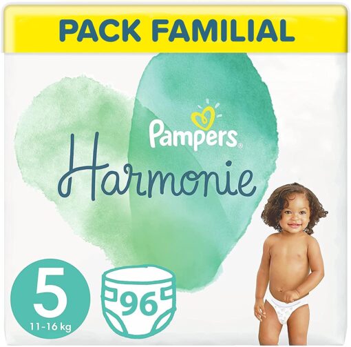 Pampers Couches Harmonie Taille 1 (2-5kg) 0% de compromis, 100% d'absorption, Ingrédients d'origine végétale, – Image 17