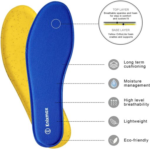 Knixmax Semelles Mémoire de Forme Confort, Semelles de Chaussures Femme et Homme - Superbes Absorption des Chocs et un Amorti – Image 42