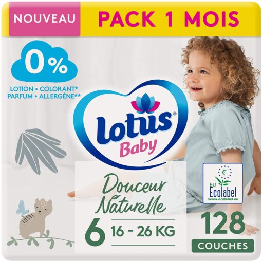 LOTUS BABY Douceur Naturelle - Couches Taille 1 (2-5 kg/Nouveau-né) Pack 1 mois - 80 couches – Image 13