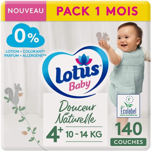 LOTUS BABY Douceur Naturelle - Couches Taille 1 (2-5 kg/Nouveau-né) Pack 1 mois - 80 couches – Image 16