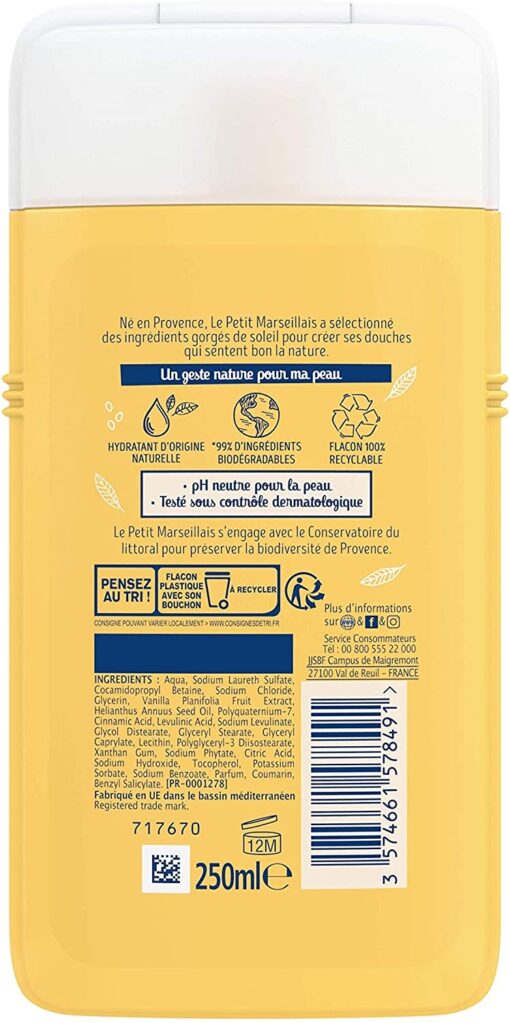 Le Petit Marseillais Douche & Bain Crème Extra Doux, Fleur d’Oranger Bio, 250ml – Image 11