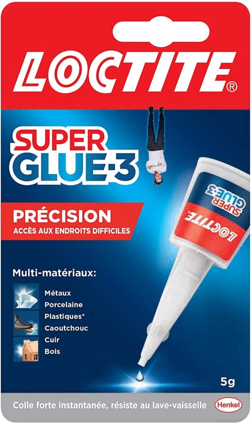 Loctite Super Glue-3 Power Gel Mini dose, colle forte enrichie en caoutchouc, lot de 3 tubes 1 g & Super Glue-3 Précision, – Image 5