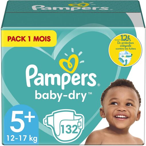 Pampers Couches Baby-Dry Taille 3 (6-10kg) Jusqu'à 12h Bien Au Sec et avec Double-Barrière Anti-Fuites, 198 Couches (Pack 1 – Image 12