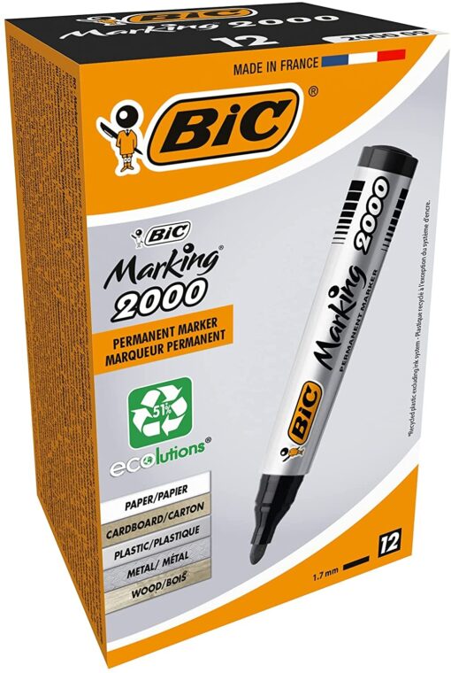 BIC Velleda 1741 Feutres pour Tableau Blanc Effaçables à Sec, Pointe Conique Moyenne - Bleu, Blister de 4 – Image 5