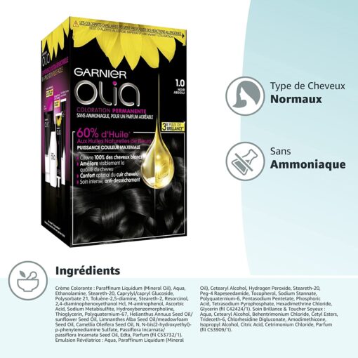 Garnier Olia Coloration Permanente sans Ammoniaque 1.10 Noir Saphir – Image 108