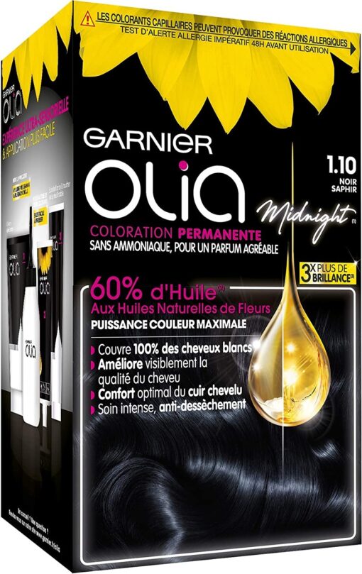 Garnier Olia Coloration Permanente sans Ammoniaque 1.10 Noir Saphir – Image 63