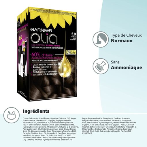 Garnier Olia Coloration Permanente sans Ammoniaque 1.10 Noir Saphir – Image 6