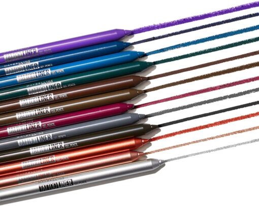 Maybelline New-York - Coffret de 8 Crayons Gel Effet Tatouage - Tattoo Liner - Teintes: Noir (900), Gris (901), Marron (910), – Image 6