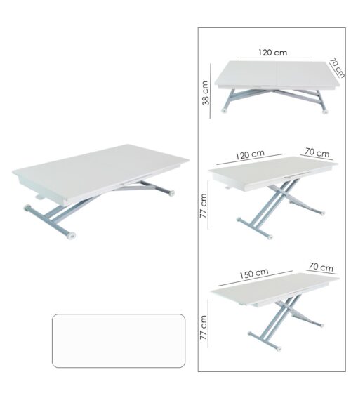 Table Basse Relevable 2 en 1 – Image 7