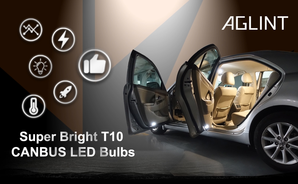 T10 W5W 194 168 2825 LED BULBS Car Interior Lights License Plate Light