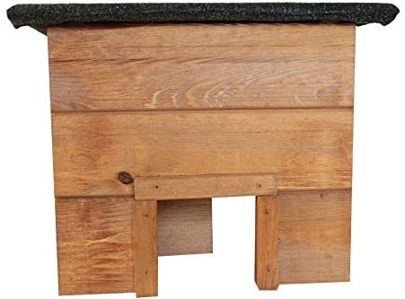 Expo 74-3696 Cabane de hérisson résistante aux intempéries Toit amovible avec protection pour chat Bois massif – Image 2