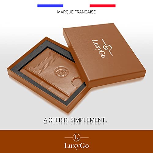 Porte Carte De Credit et Pièce Identité Minimaliste - Protection Cartes Bleue sans Contact - Petit Etui Cuir Slim Protege Contre Le piratage Bancaire - Portefeuille Mince Anti RFID - Idée Cadeau – Image 7