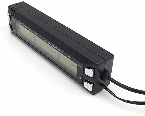 PolarLander Multifonction 3 en 1 Horloge numérique Voiture thermomètre Voiture voltmètre Voiture à l'intérieur et de l'alarme de Tension de température extérieure – Image 6
