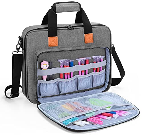 Luxja Sac de Transport pour Tablette Lumineuse A4 et Outils de Peinture de Diamant, Sac de Rangement pour Diamond Painting Accessoires et Tablette Lumineuse (pour Tablette Lumineuse A4), Gris – Image 4