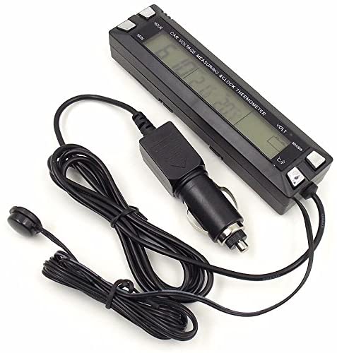 PolarLander Multifonction 3 en 1 Horloge numérique Voiture thermomètre Voiture voltmètre Voiture à l'intérieur et de l'alarme de Tension de température extérieure – Image 7