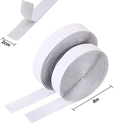 Vicloon Bande Adhésif,Bande Agrippantes Adhésives,5M Ruban Scratch Hook Loop Autocollant Particulièrement Forte Force D'adhérence Tous Les Types D'installations Cadre Photo (Blanc-2cm*5M) – Image 2