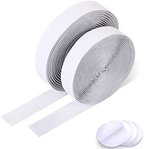 Vicloon Bande Adhésif,Bande Agrippantes Adhésives,5M Ruban Scratch Hook Loop Autocollant Particulièrement Forte Force D'adhérence Tous Les Types D'installations Cadre Photo (Blanc-2cm*5M)