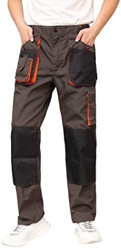 WORK IDEA Pantalon de Travail pour Homme avec Poches à Genoux Oxford en Toile résistante