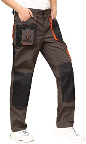 WORK IDEA Pantalon de Travail pour Homme avec Poches à Genoux Oxford en Toile résistante – Image 3