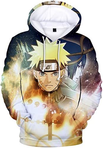 PANOZON Garçon Sweat à Capuche Sasuke Impression 3D Rôle imprimé Couleur Pull