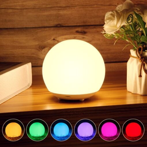 Veilleuse Enfant, Veilleuse LED à Changement de Couleur à 7 Couleurs Rechargeable USB LED Lampe de Chevet avec Contrôle Tactile – Image 2