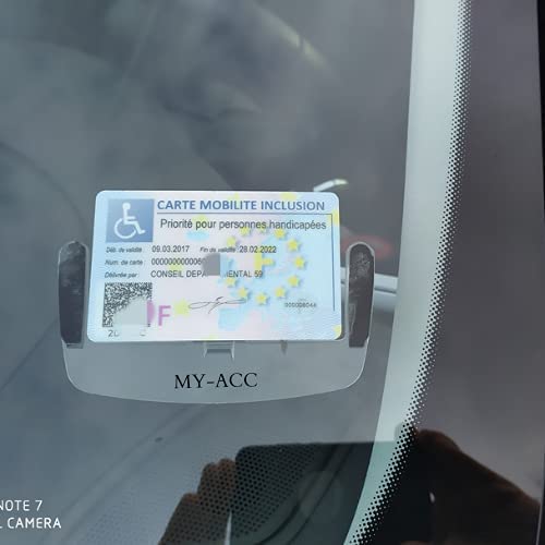 KARSTEN Support Porte Carte HANDICAPÉ VTC Taxi Ambulance Fixe Pare Brise  Ticket STATIONNEMENT Autocollant Fixe sur Le Pare Brise Voiture Badge  permis de Conduire Carte Professionnelle. – uii