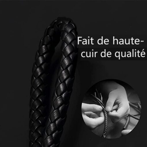 CAIHINIER 2 Pièces Porte-Clés en Cuir Tressé Porte-clés de Voiture en Cuir Tressé PU Porte-clés de Voiture Multifonction Porte-clés pour Hommes et Femmes Pendentif Clé, Noir et Rouge – Image 3