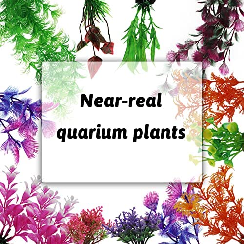 PietyPet Aquarium Decoration Plante, Plantes Artificielle Aquarium Deco et Rocher Polyrésine Grotte Ornement, Cachette Décoration pour Aquarium Poissons, 25 Pièces – Image 5