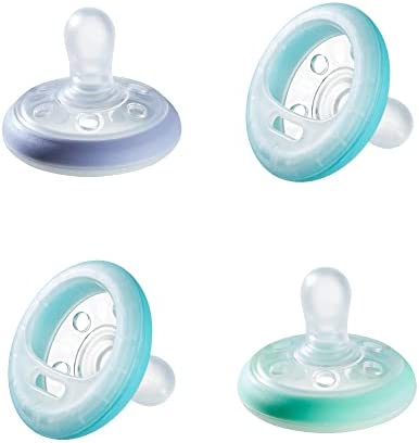 Tommee Tippee Sucette de Nuit Imitant le Sein Maternel, Texture Proche de la Peau, Forme Orthodontique Symétrique, 6-18 Mois, Lot de 4 – Image 8