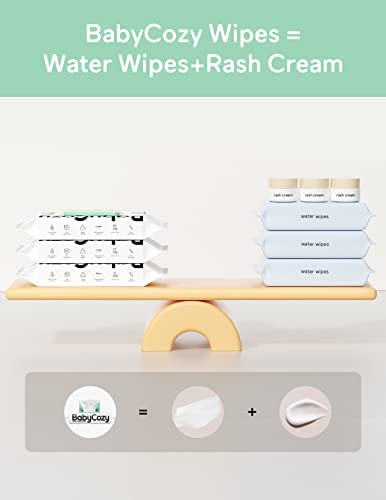 Lingettes Pour bébé, Nouvelle Formule de Lotion, Lingettes Nettoyantes et Hydratantes 2 en 1 BabyCozy, 100% Fibres Végétales et 100% Biodégradables, Lingettes Parfumées à la Noix de Coco, 40 Lingettes – Image 2