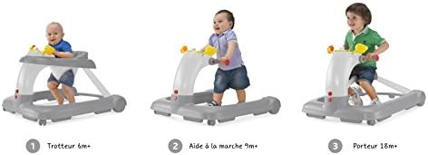 Chicco Trotteur 123 - Centre d'Activités Évolutif, Trotteur - Aide à la marche - Porteur avec Freins de Sécurité, Panneau Electronique avec Lumières et Sons - Jouets pour Enfants de 6 mois à 3 ans – Image 2