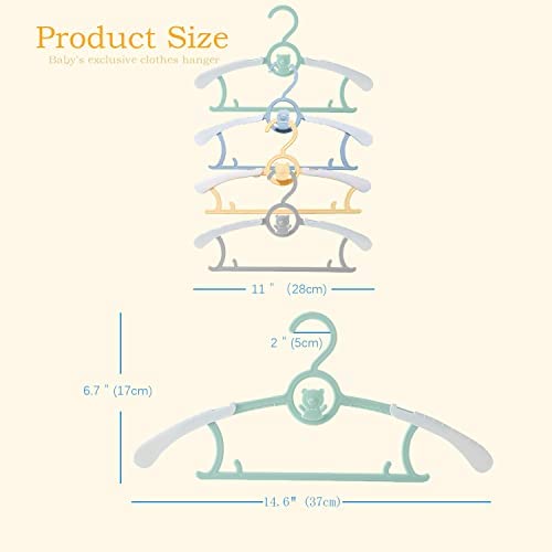 Cintre pour bébé,JSF Cintre Enfant Extensiblescintre antidérapant pour Enfants 28-37cm Peu encombrant avec Crochets empilables Cintres pour bébés et Tout-petitsLot de 20 – Image 2