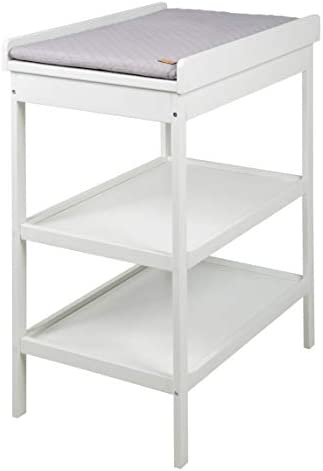 roba Table à Langer avec Baignoire Coulissante Baby Pool 2EN1 avec Matelas Imperméable Blanc et 2 Compartiments de Rangement - Bain Bébé Dès la Naissance - Bois Naturel – Image 9