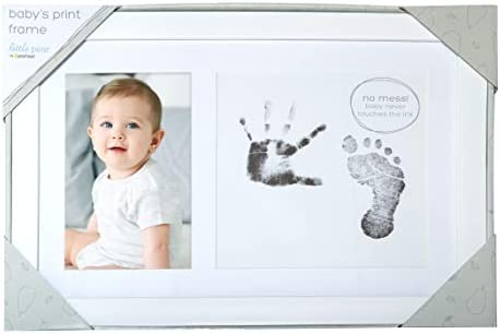 Little Pear Baby Handprint & Footprint Frame, Gender-Neutral Baby Prints Frame, Baby Girl or Baby Boy Prints Picture Frame, White – Image 5