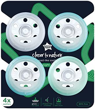 Tommee Tippee Sucette de Nuit Imitant le Sein Maternel, Texture Proche de la Peau, Forme Orthodontique Symétrique, 6-18 Mois, Lot de 4 – Image 7