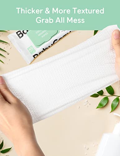 Lingettes Pour bébé, Nouvelle Formule de Lotion, Lingettes Nettoyantes et Hydratantes 2 en 1 BabyCozy, 100% Fibres Végétales et 100% Biodégradables, Lingettes Parfumées à la Noix de Coco, 40 Lingettes – Image 7
