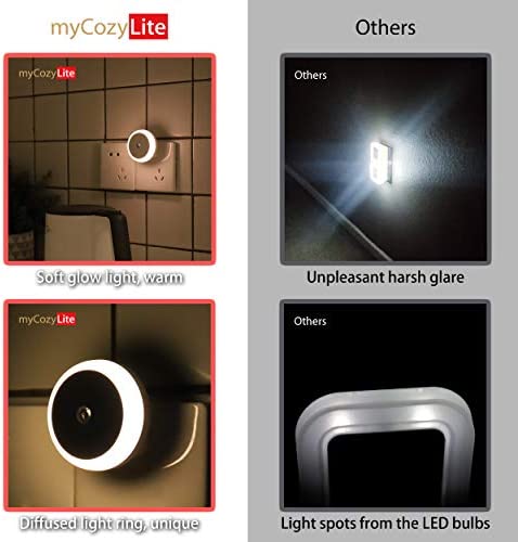 Veilleuse LED, Veilleuse Blanc Chaud avec Prise, Ronde, Détection de Lumière, Efficacité énergétique, Lot de 2 – Image 6